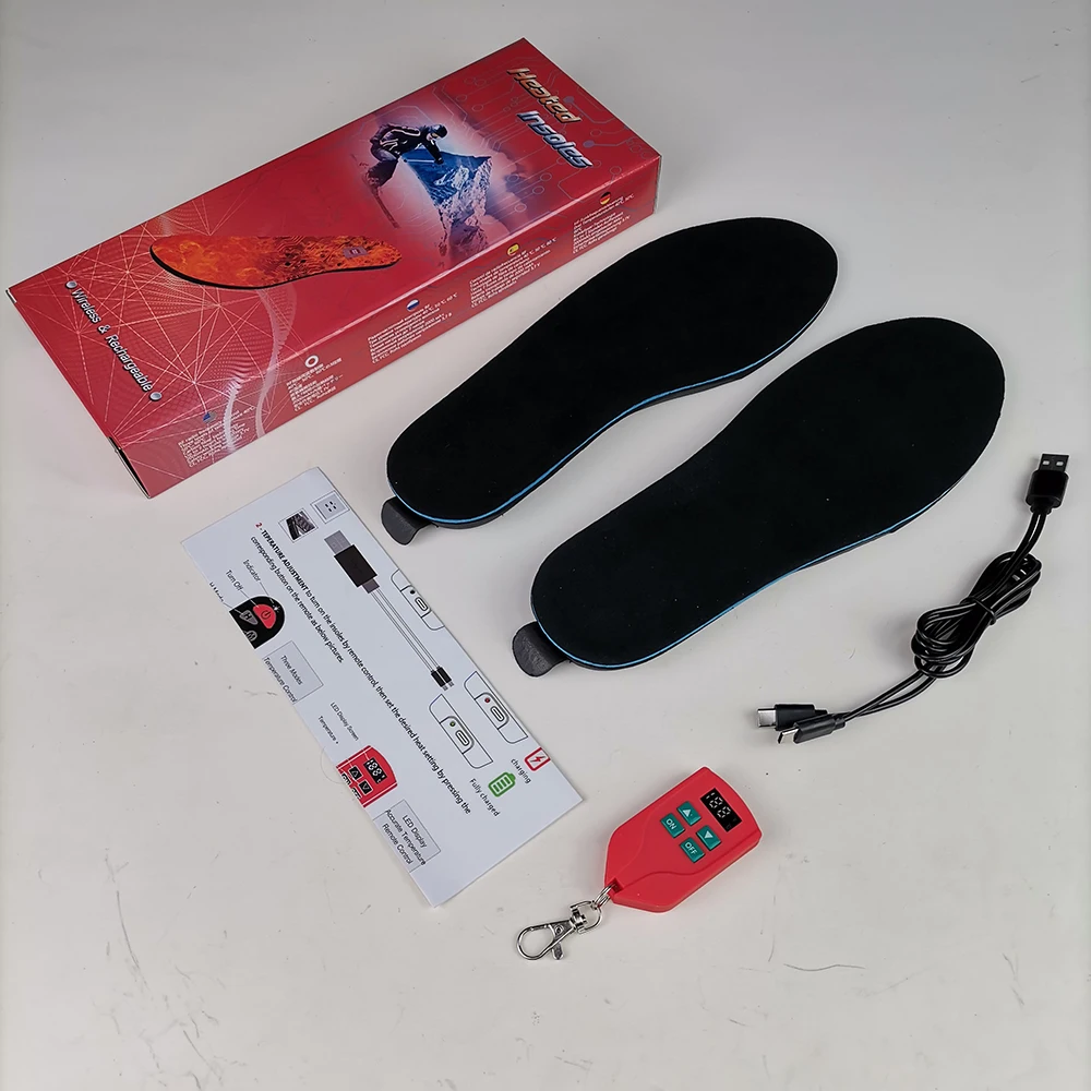 Електрически Стелки С Топъл USB Обувки Нагревател За Краката Спортни Затопляне Ортопедични Стелки Дистанционно Управление Дишащи Кадифе Отопление Стелки Изображение 5 