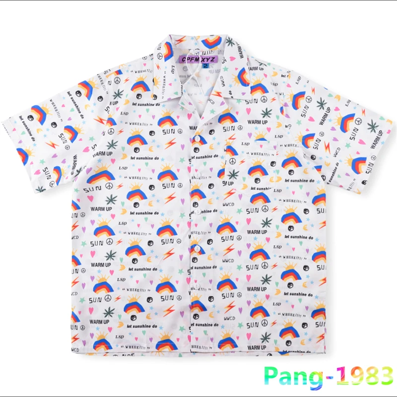 Тениска с флорални принтом CPFM.XYZ, тениска, за мъже и Жени, 1:1, Висококачествена Тениска на копчета с къс ръкав, Отгоре, мъжки Тениски, CPFM.XYZ Изображение 0 