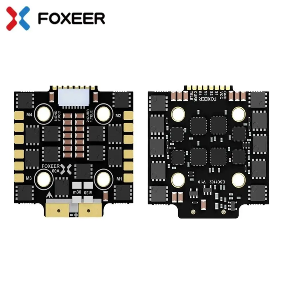 Foxeer Cover Mini ESC 60A BLHELI32 4в1 Бесщеточный 20x20 мм 3-8 S DSHOT1200 за Стека Контролер полета FPV Състезателни свободен стил Дрон