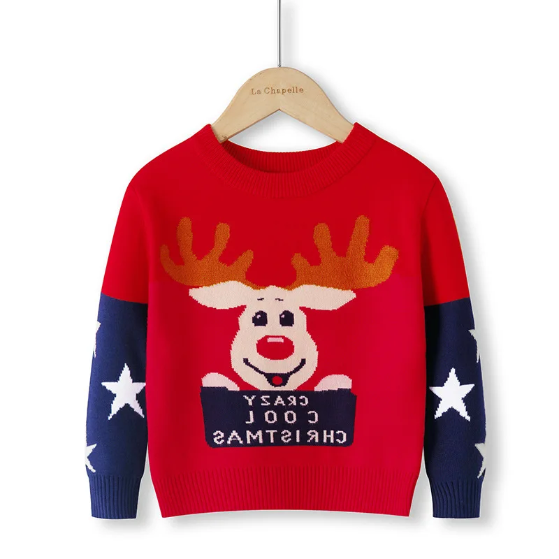 За момчетата трикотаж 2021 Есен Зима карикатура на мечката пуловер, жилетка вязаный пуловер момичета топла горна дреха е пуловер Изображение 1 